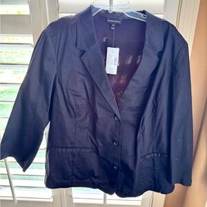 Fashion Bug Plus Size Black Stretch Blazer Jacket 3X New With Tags